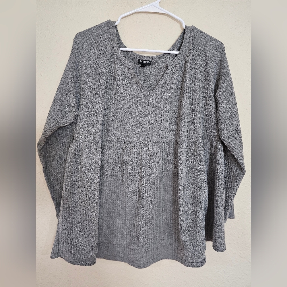 Torrid Gray Textured Blouse
